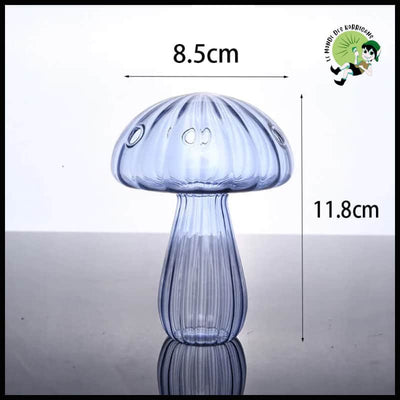 Vase Champignon Verre Transparent - 07 - Bougeoirs sculptés à la main